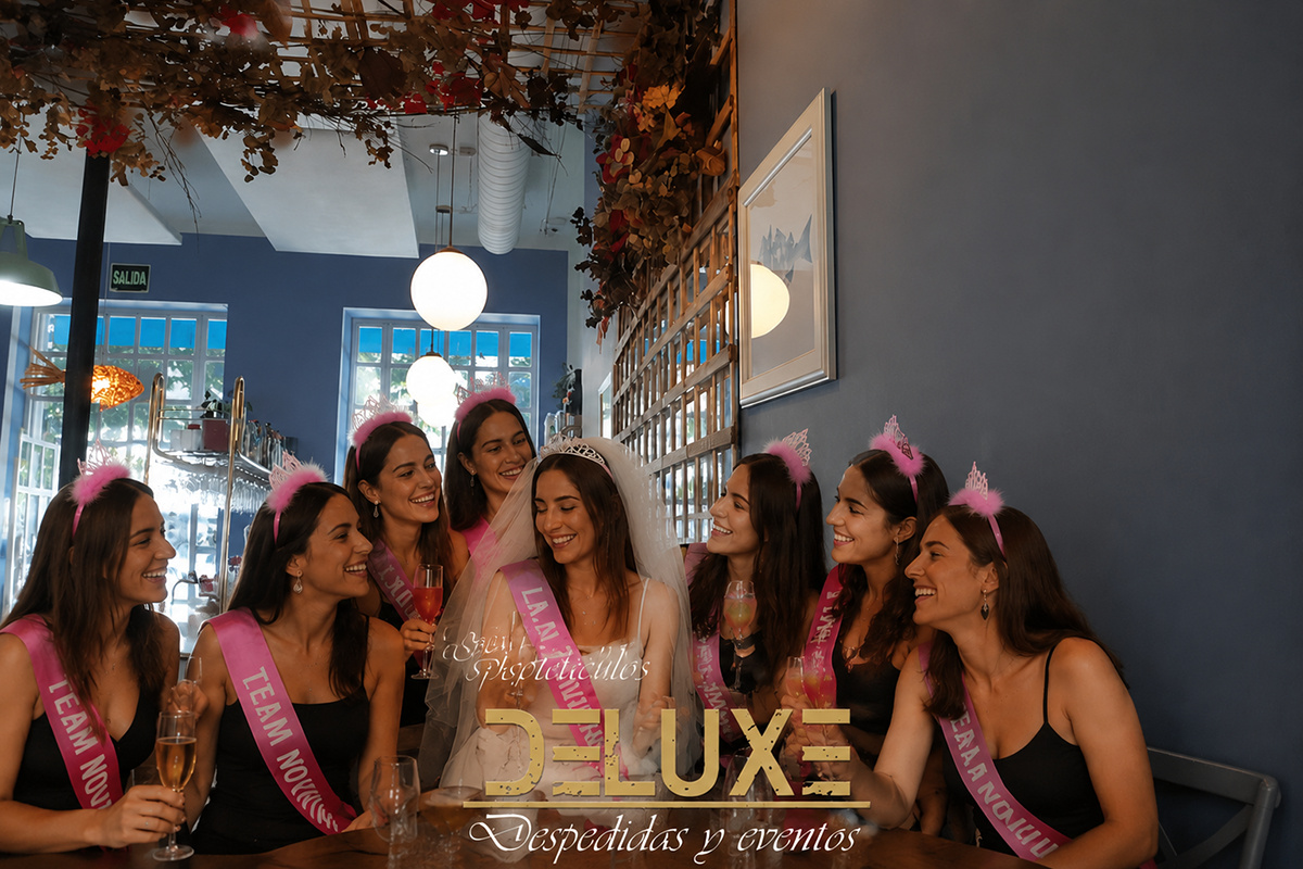 Grupo celebrando una despedida de soltera en un restaurante privado del centro de Sevilla